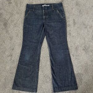 Express Precision Fit Trouser Jeans 10 Dark Wash Wide Leg Mid-Rise Y2K NWOT $88
